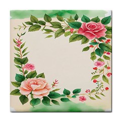 Watercolor Flower Tile Coaster