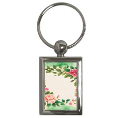 Watercolor Flower Key Chain (rectangle) by artworkshop