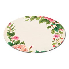 Watercolor Flower Oval Magnet by artworkshop