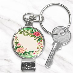 Watercolor Flower Nail Clippers Key Chain