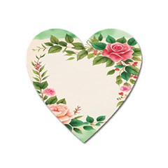 Watercolor Flower Heart Magnet by artworkshop