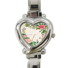 Watercolor Flower Heart Italian Charm Watch by artworkshop