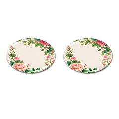 Watercolor Flower Cufflinks (oval) by artworkshop