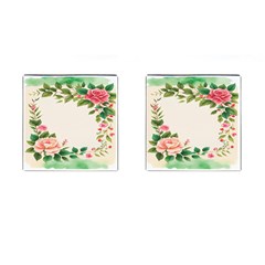 Watercolor Flower Cufflinks (square) by artworkshop