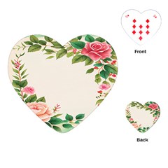 Watercolor Flower Playing Cards Single Design (heart)