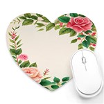 Watercolor Flower Heart Mousepad Front