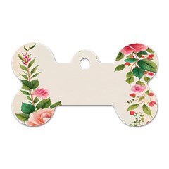 Watercolor Flower Dog Tag Bone (one Side) by artworkshop