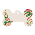 Watercolor Flower Dog Tag Bone (One Side) Front