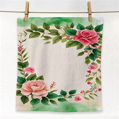 Watercolor Flower Face Towel