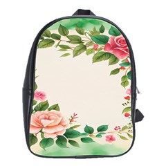 Watercolor Flower School Bag (large) by artworkshop