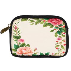 Watercolor Flower Digital Camera Leather Case by artworkshop