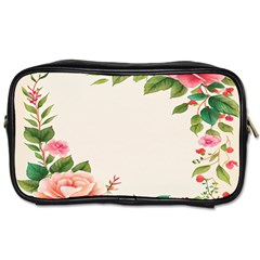 Watercolor Flower Toiletries Bag (two Sides) by artworkshop