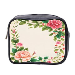 Watercolor Flower Mini Toiletries Bag (two Sides) by artworkshop