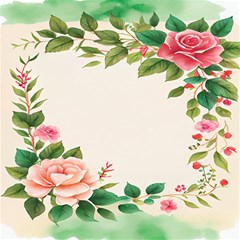 Watercolor Flower Play Mat (square) by artworkshop