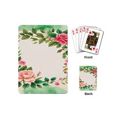 Watercolor Flower Playing Cards Single Design (mini) by artworkshop