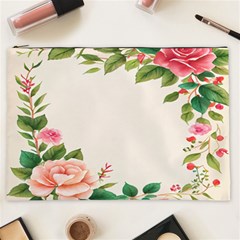 Watercolor Flower Cosmetic Bag (xxl) by artworkshop