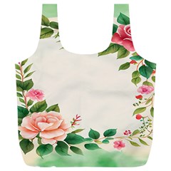 Watercolor Flower Full Print Recycle Bag (xl) by artworkshop