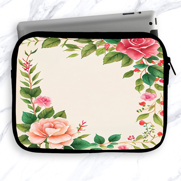 Watercolor Flower Apple iPad 2/3/4 Zipper Cases