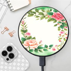 Watercolor Flower Wireless Fast Charger(black)