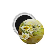 Watercolor Yellow And-white Flower Background 1.75  Magnets