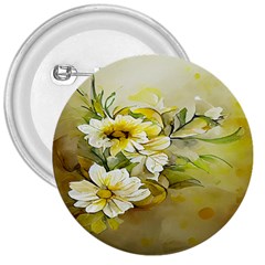 Watercolor Yellow And-white Flower Background 3  Buttons