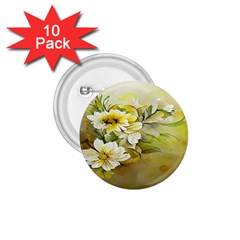 Watercolor Yellow And-white Flower Background 1 75  Buttons (10 Pack)