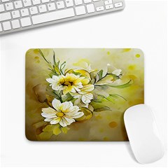 Watercolor Yellow And-white Flower Background Small Mousepad by artworkshop