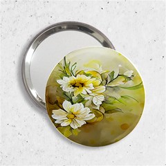 Watercolor Yellow And-white Flower Background 2.25  Handbag Mirrors