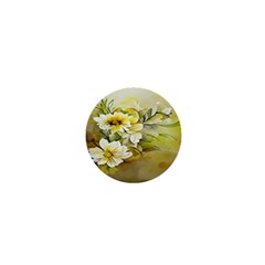 Watercolor Yellow And-white Flower Background 1  Mini Buttons