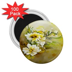 Watercolor Yellow And-white Flower Background 2 25  Magnets (100 Pack)  by artworkshop