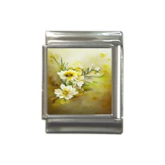 Watercolor Yellow And-white Flower Background Italian Charm (13mm) by artworkshop