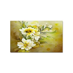 Watercolor Yellow And-white Flower Background Sticker (Rectangular)