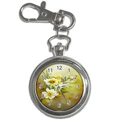 Watercolor Yellow And-white Flower Background Key Chain Watches by artworkshop