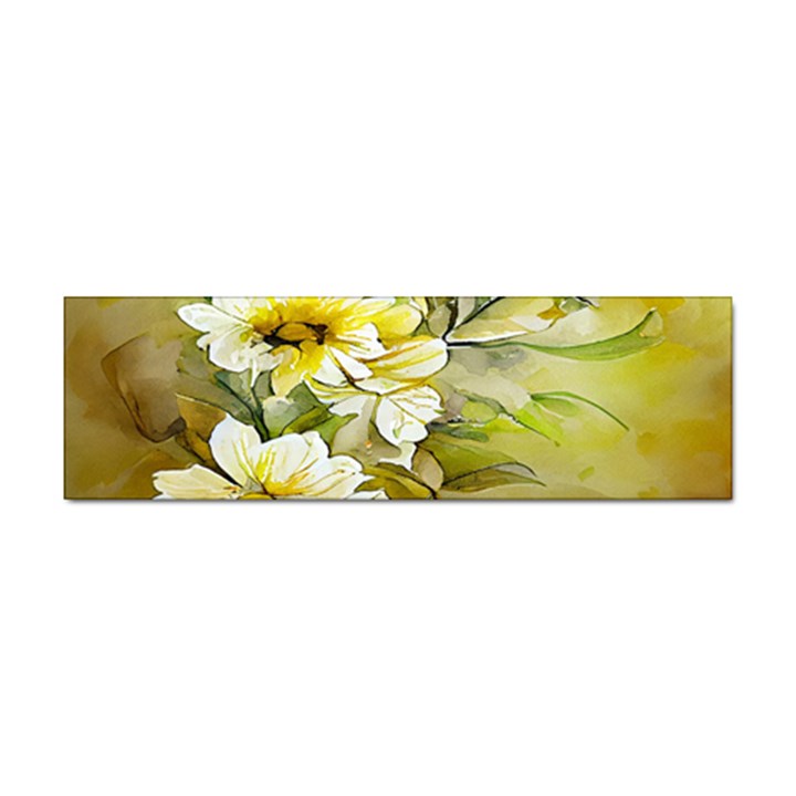 Watercolor Yellow And-white Flower Background Sticker Bumper (100 pack)