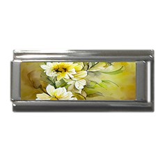 Watercolor Yellow And-white Flower Background Superlink Italian Charm (9mm)