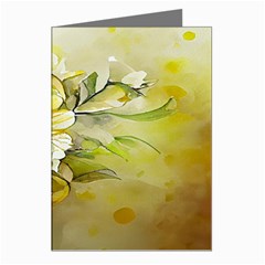 Watercolor Yellow And-white Flower Background Greeting Cards (Pkg of 8)