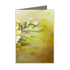 Watercolor Yellow And-white Flower Background Mini Greeting Card by artworkshop