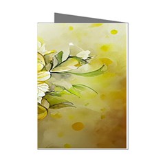 Watercolor Yellow And-white Flower Background Mini Greeting Cards (pkg Of 8) by artworkshop