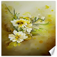 Watercolor Yellow And-white Flower Background Canvas 12  x 12 