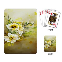 Watercolor Yellow And-white Flower Background Playing Cards Single Design (rectangle) by artworkshop