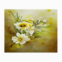 Watercolor Yellow And-white Flower Background Small Glasses Cloth by artworkshop