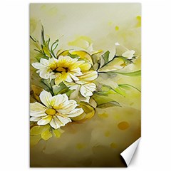 Watercolor Yellow And-white Flower Background Canvas 20  x 30 