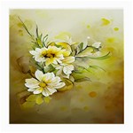 Watercolor Yellow And-white Flower Background Medium Glasses Cloth (2 Sides) Front