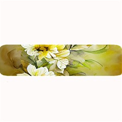 Watercolor Yellow And-white Flower Background Large Bar Mat