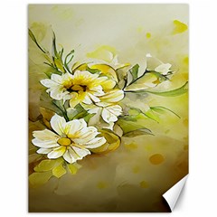 Watercolor Yellow And-white Flower Background Canvas 12  X 16 