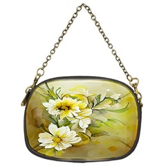 Watercolor Yellow And-white Flower Background Chain Purse (One Side)