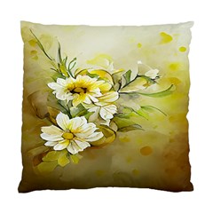 Watercolor Yellow And-white Flower Background Standard Cushion Case (two Sides) by artworkshop