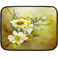 Watercolor Yellow And-white Flower Background One Side Fleece Blanket (Mini)