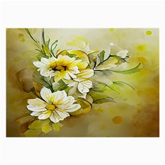 Watercolor Yellow And-white Flower Background Large Glasses Cloth by artworkshop