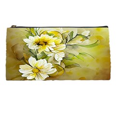 Watercolor Yellow And-white Flower Background Pencil Case